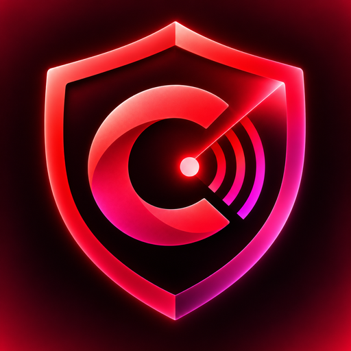 The CySec app icon: a crimson shield on a near-black ground.